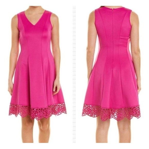 Donna Ricco Dresses & Skirts - Donna Ricco NWT Pink Fit Flare Sleeveless V-Neck Party Wedding Guest Dress Sz 4